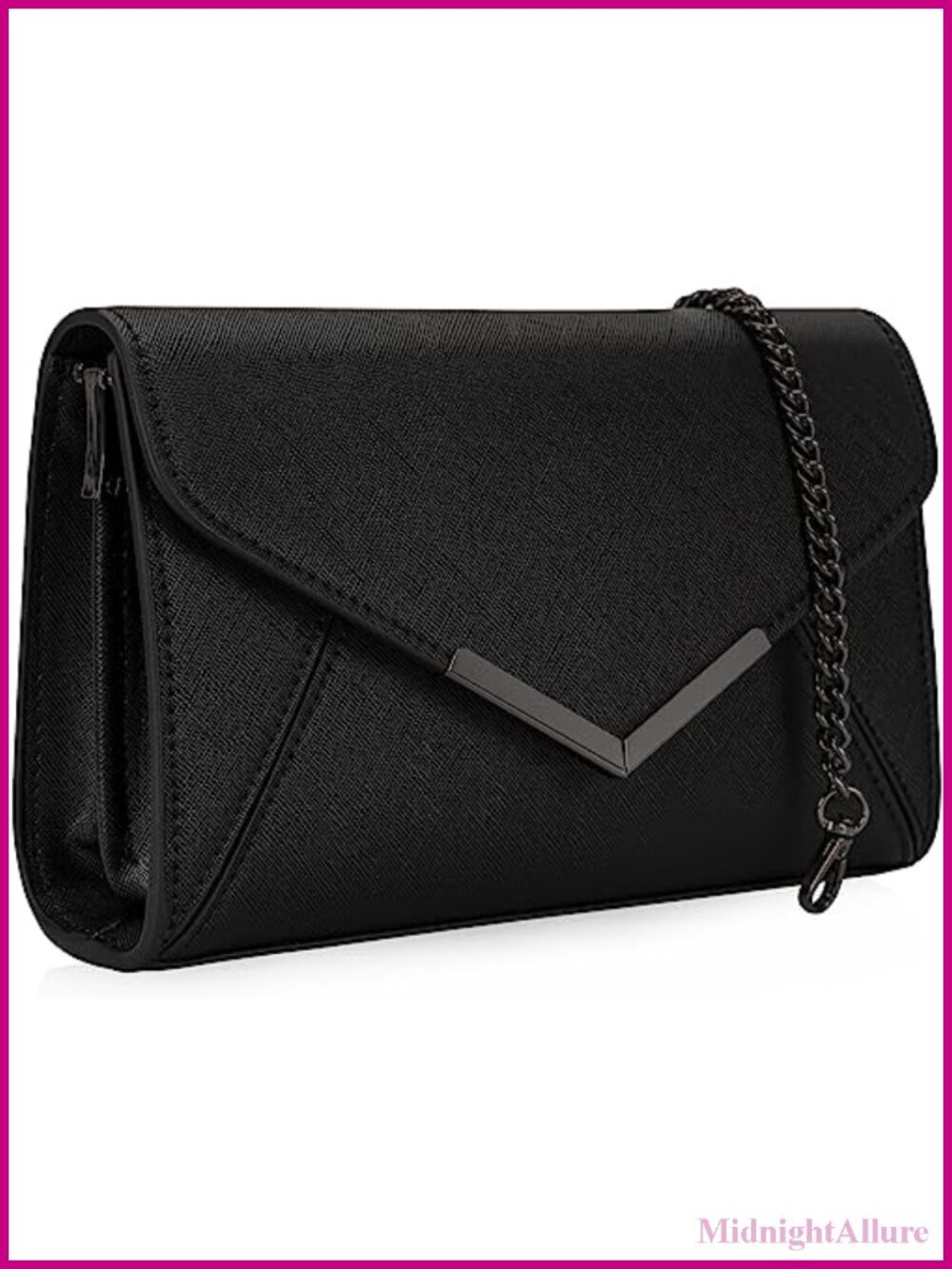 Women Envelope Clutch Faux Saffiano Leather Formal Evening Handbag